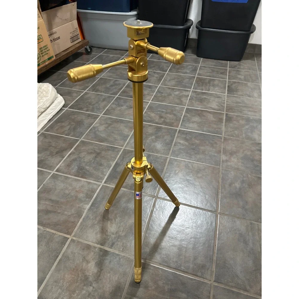 Vintage Gold Tiltall Junior Tripod by Uniphot Corp Made in USA Camera Stand